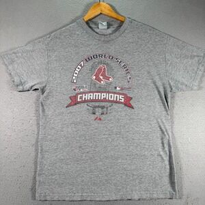 Vintage Boston Red Sox World Series Champion T-Shirt Adult Large Gray Baseball‎